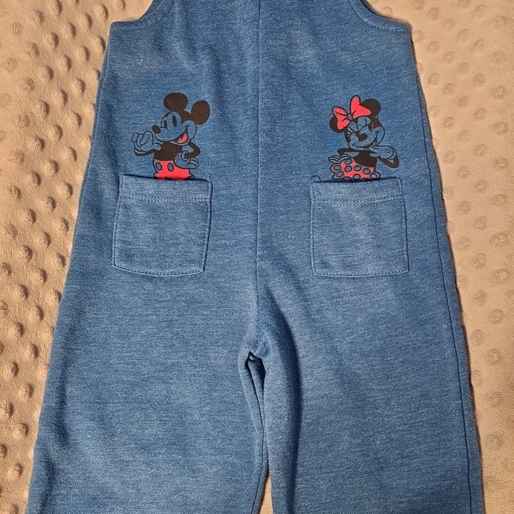 Disney Blue Jumpsuit with Mickey and Minnie Print